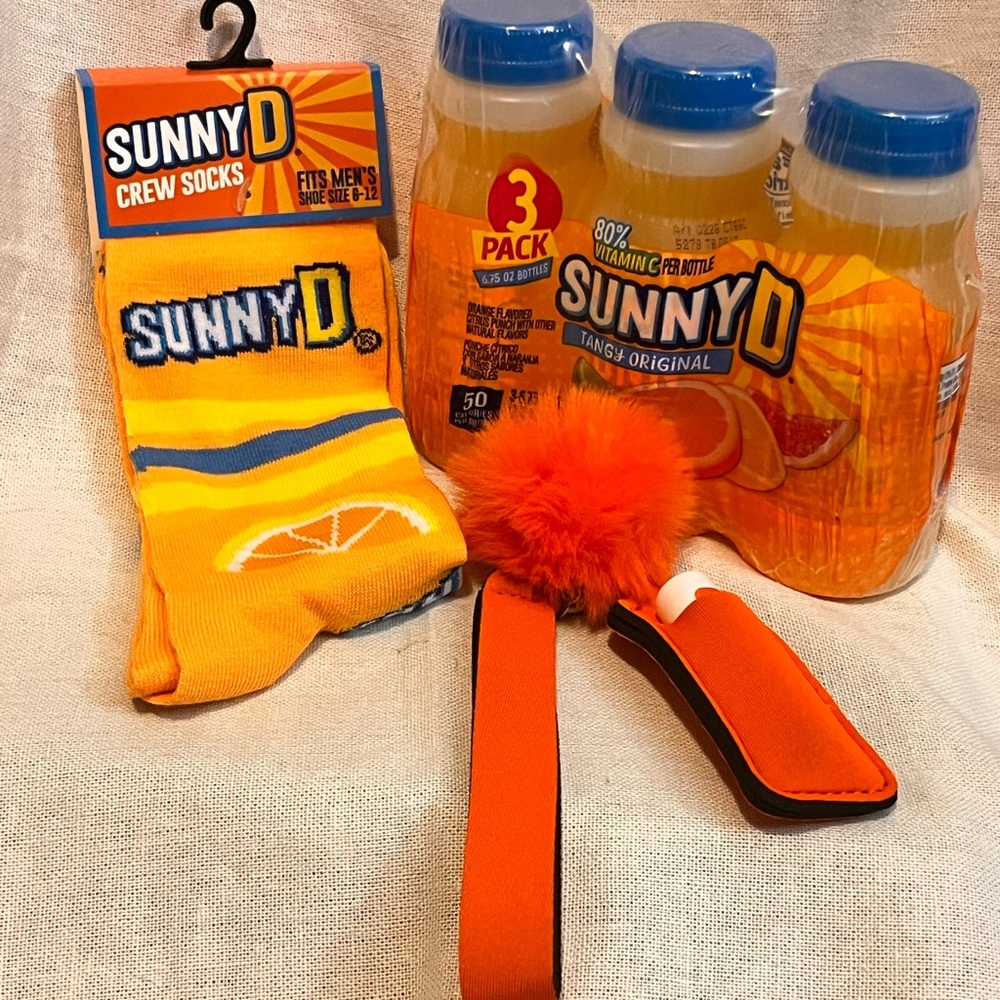 Nostalgic SunnyD Crew Socks and Juice Pack Bundle